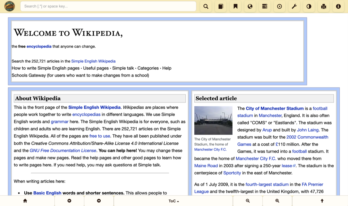 ArkFile offline Wikipedia interface