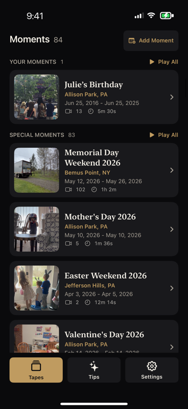 Life/Uncut moments screen