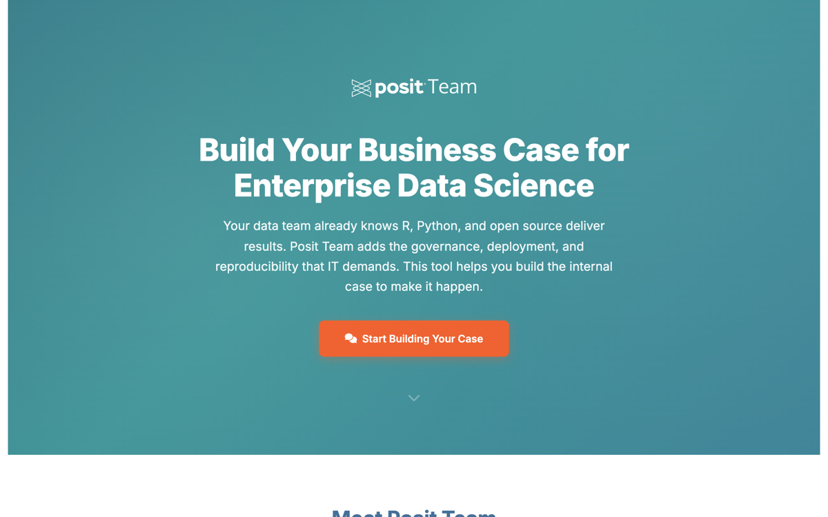 Business Case Builder application screenshot